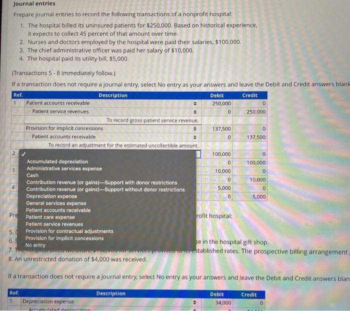 i just need journal entry 2 Debit Ref. 1 0 0 Journal