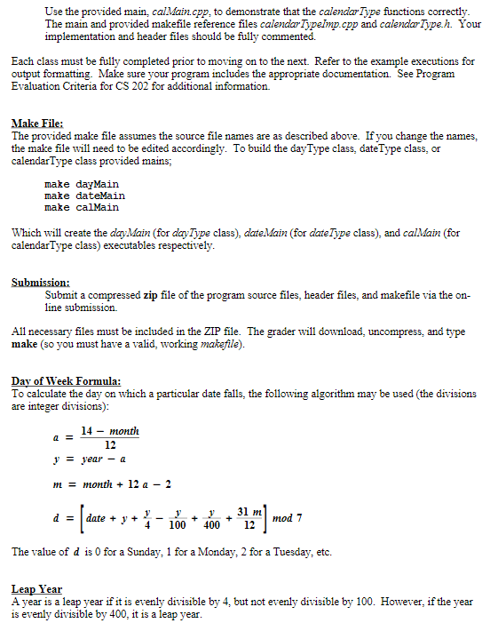 calendar Type. Each of the classes is described below. CALENDARIO MEANINGFUL DATES