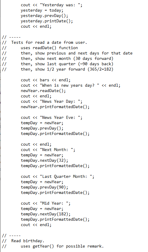 be checked for valid dates, including the date for the given month
