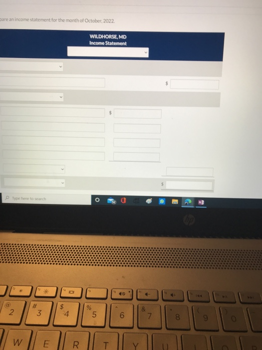 Wildhorse, MD, are listed below. Retained earnings (October 1) Common stock Accounts