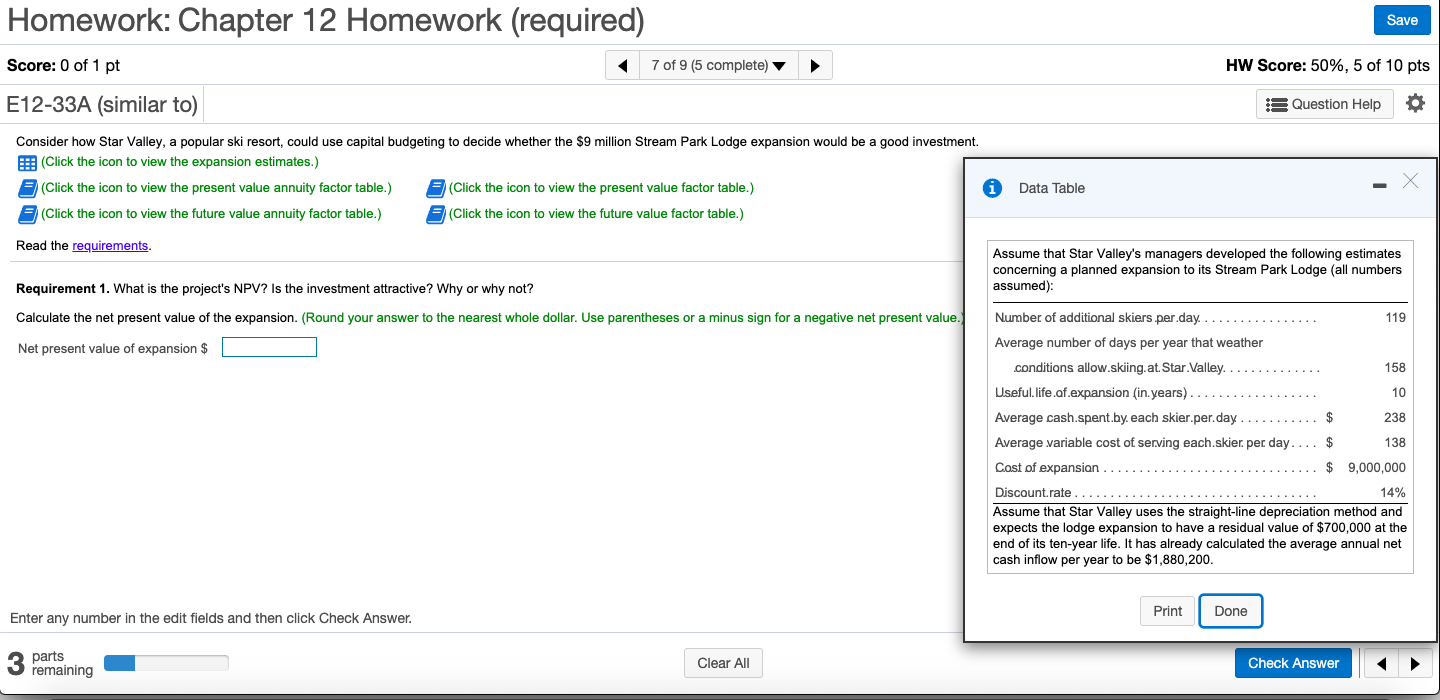 Solve all 3 please! Homework: Chapter 12 Homework (required) Save Score: 0