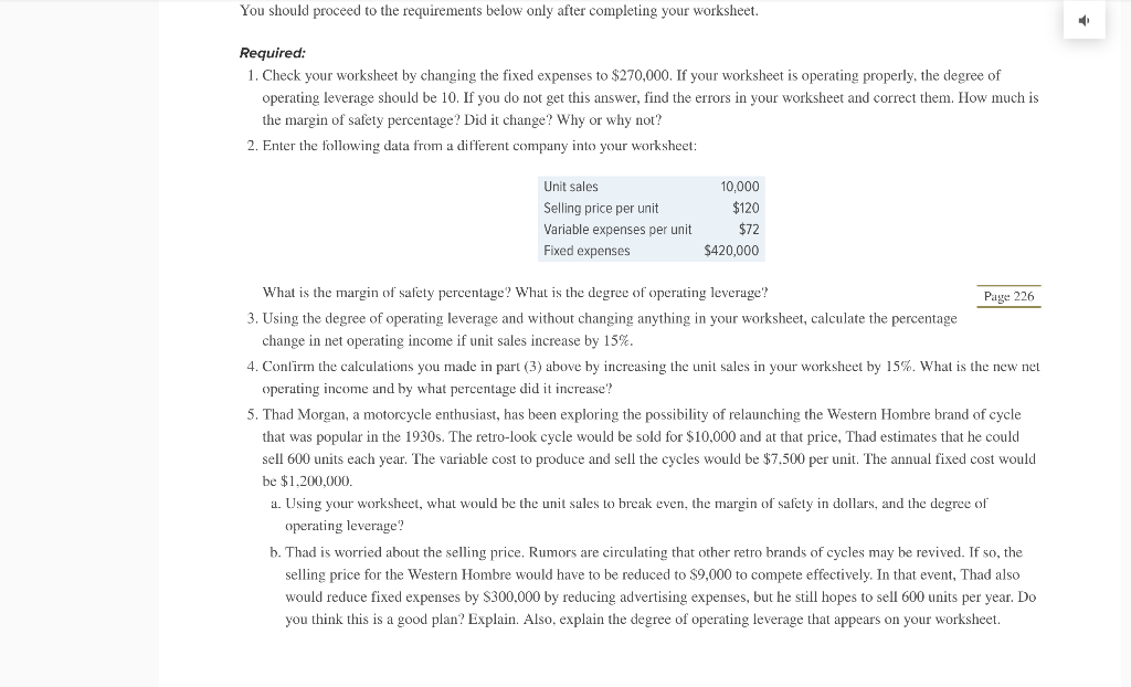 unit ? per unit 14 Variable expenses per unit ? per unit
