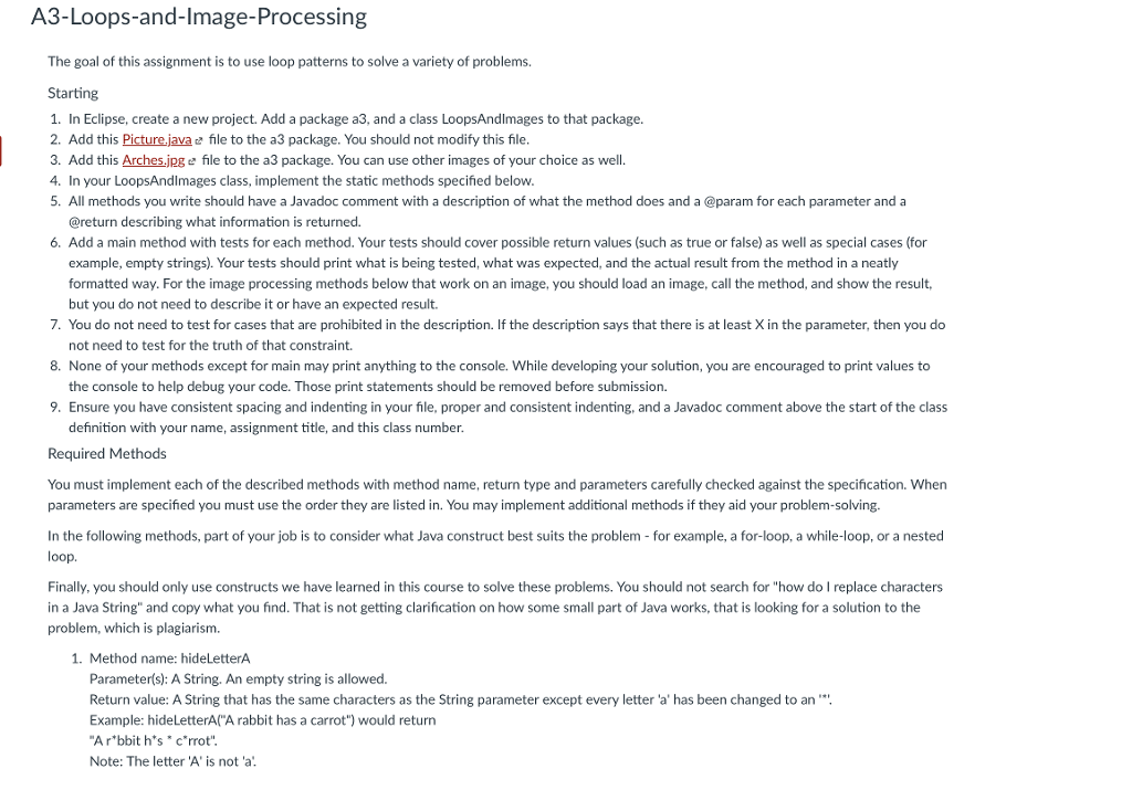 A3-Loops-and-Image-Processing The goal of this assignment is to use loop patterns