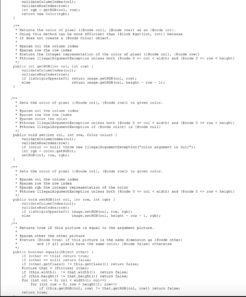 All methods you write should have a Javadoc comment with a description