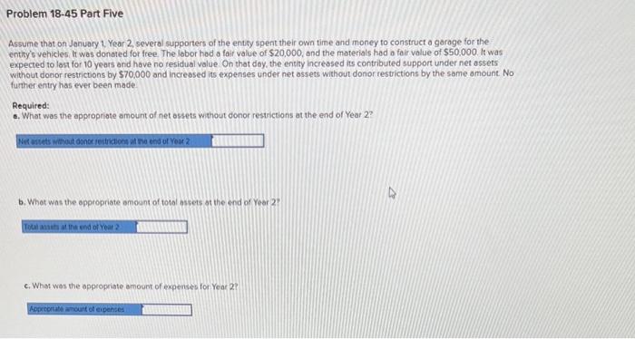 end of the most recent year (Year 2), those financial statements show