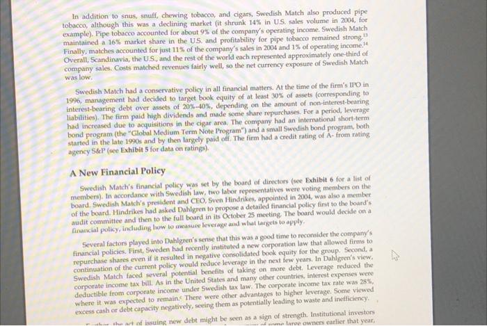 producer of smokeless tobacco, cigars, matches, and lighters. Its most important product