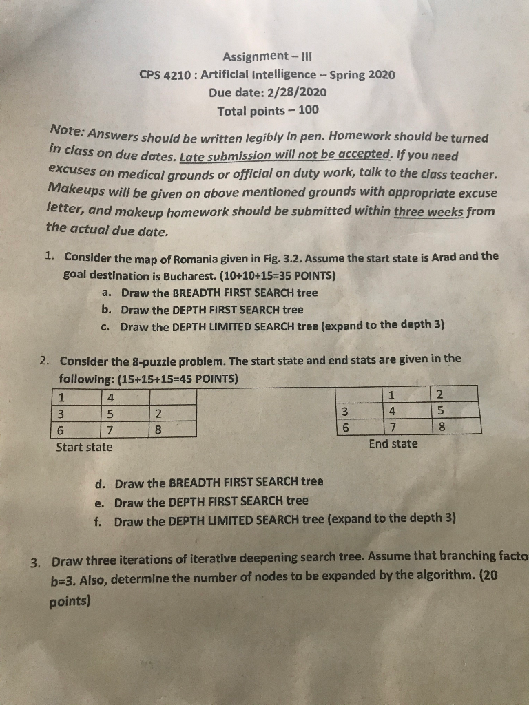  Assignment - HII CPS 4210: Artificial Intelligence -- Spring 2020 Due