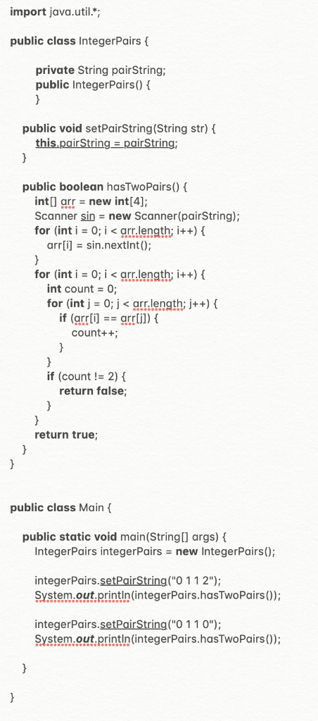 JAVA: Write a program that will take one string of four positive
