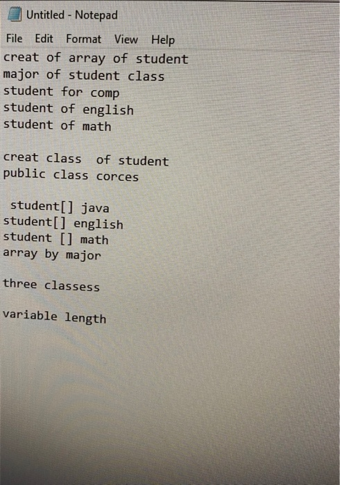 student class major class use array student[ ] computer science student [