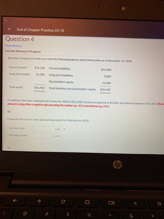  X End of Chapter Practice CH 10 Question 4 View Policies