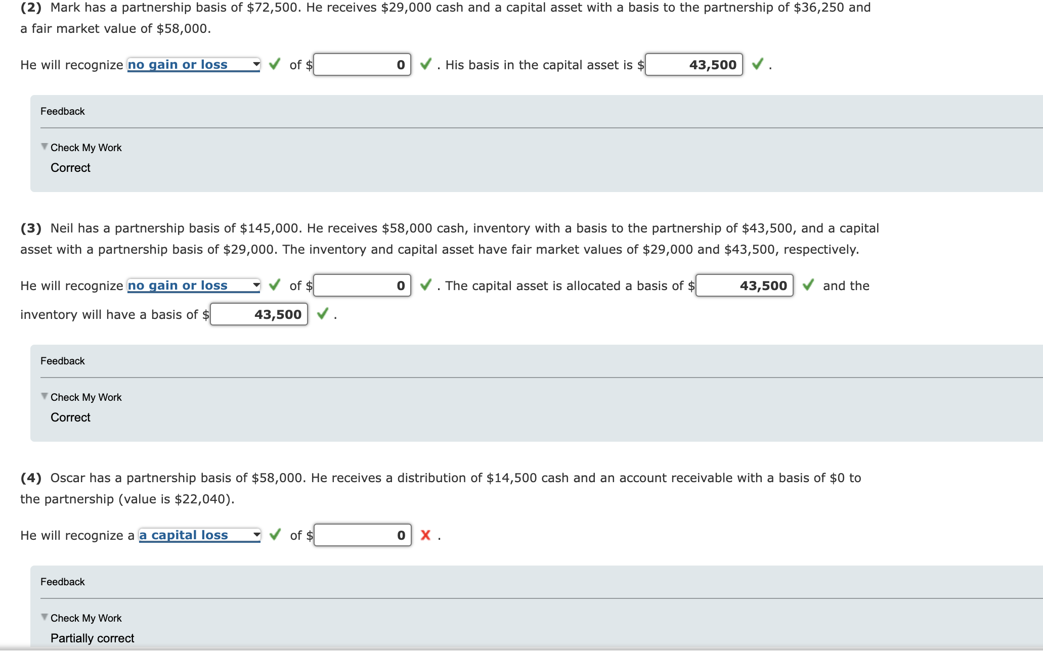 liquidating distribution scenarios, the partnership also liquidates. If there is no gain