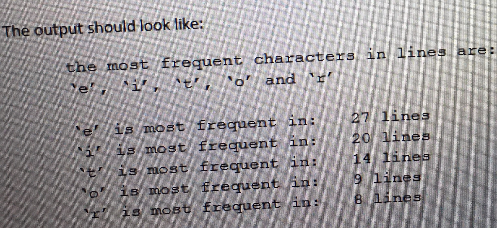 Overall, the program needs to take in a text file name