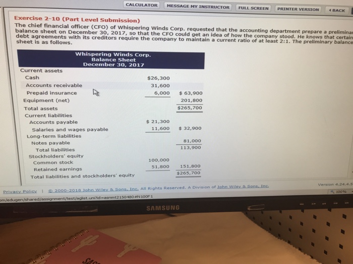  CALCULATOR MESSAGE HY INSTRUCTOR FULL SCREEN PRINTER VERSION BACK Exercise 2-10