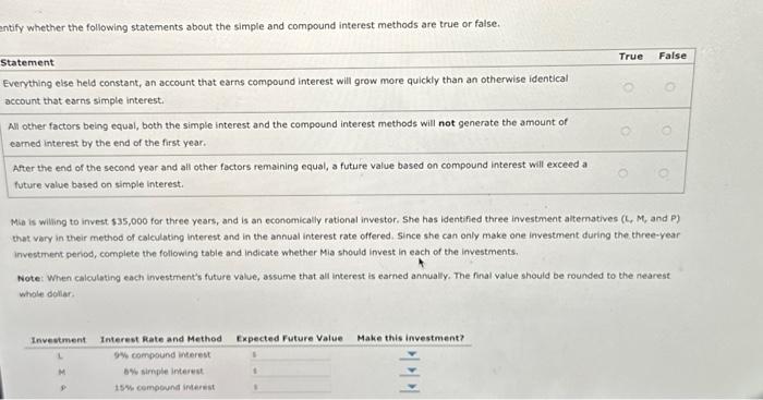 and a future value corresponds to the amount of interest earned during