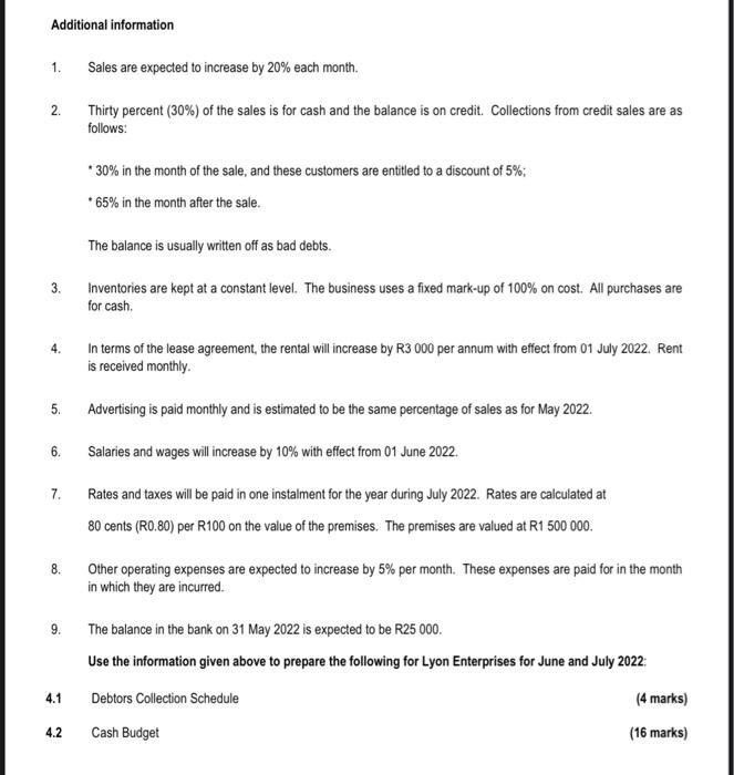 following questions INFORMATION Extract of the Statement of Comprehensive Income for the