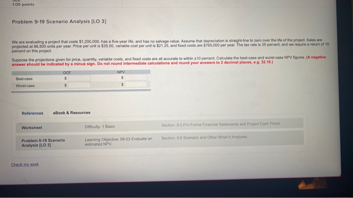 are evaluating a project that costs $1,200,000, has a five-year life, and