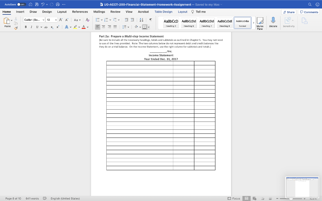 A A O O ... UG-ACCT-200-Financial-Statement-Homework-Assignment - Saved to my Mac Home