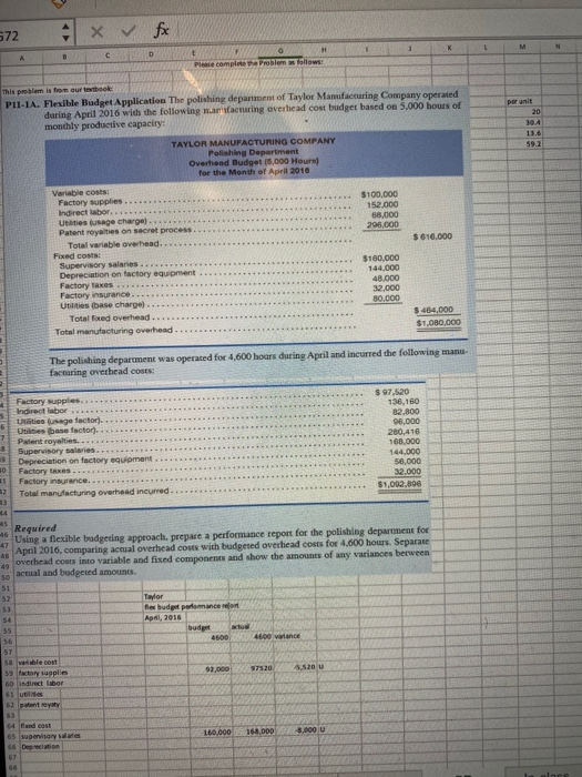 managerial accounting chapter 11 172 x fx C This problem is from