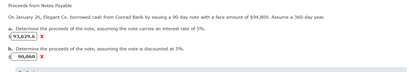  Proceeds from Notes Payable On January 26, Elegant Co. borrowed cash