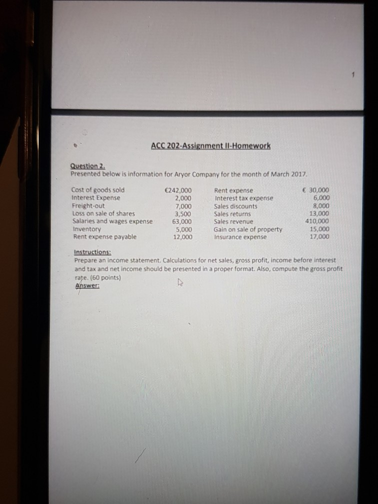 Name: Section: Instructions: Answer the following questions. Write your answers in the