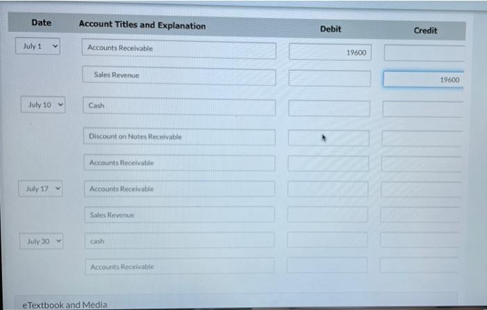 Computers. July 1 Sold R$19,600 of computers to Smallwood Company with terms