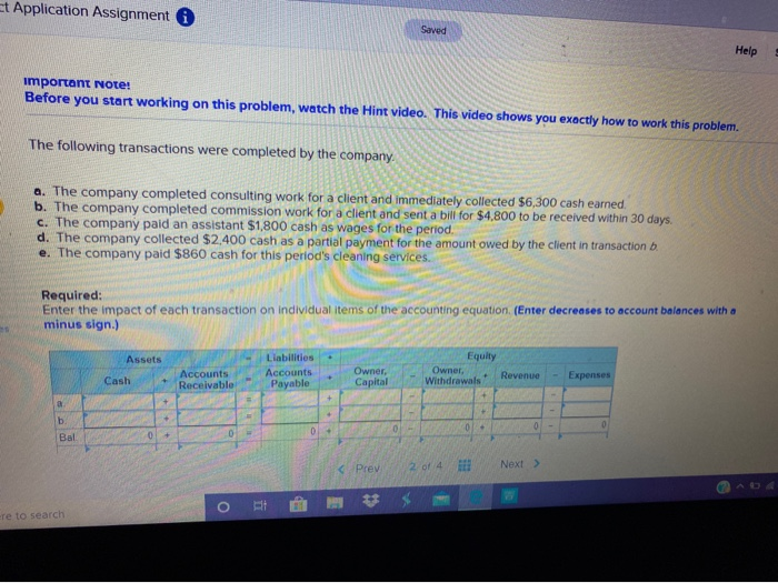  Et Application Assignment Saved Help important Note: Before you start working