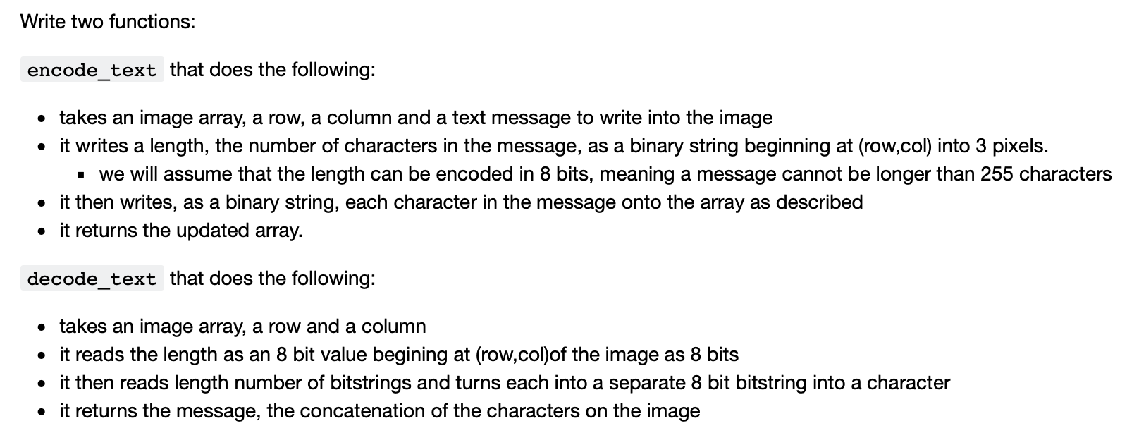 in juypter notebook(python)use this image Write two functions: encode_text that does the