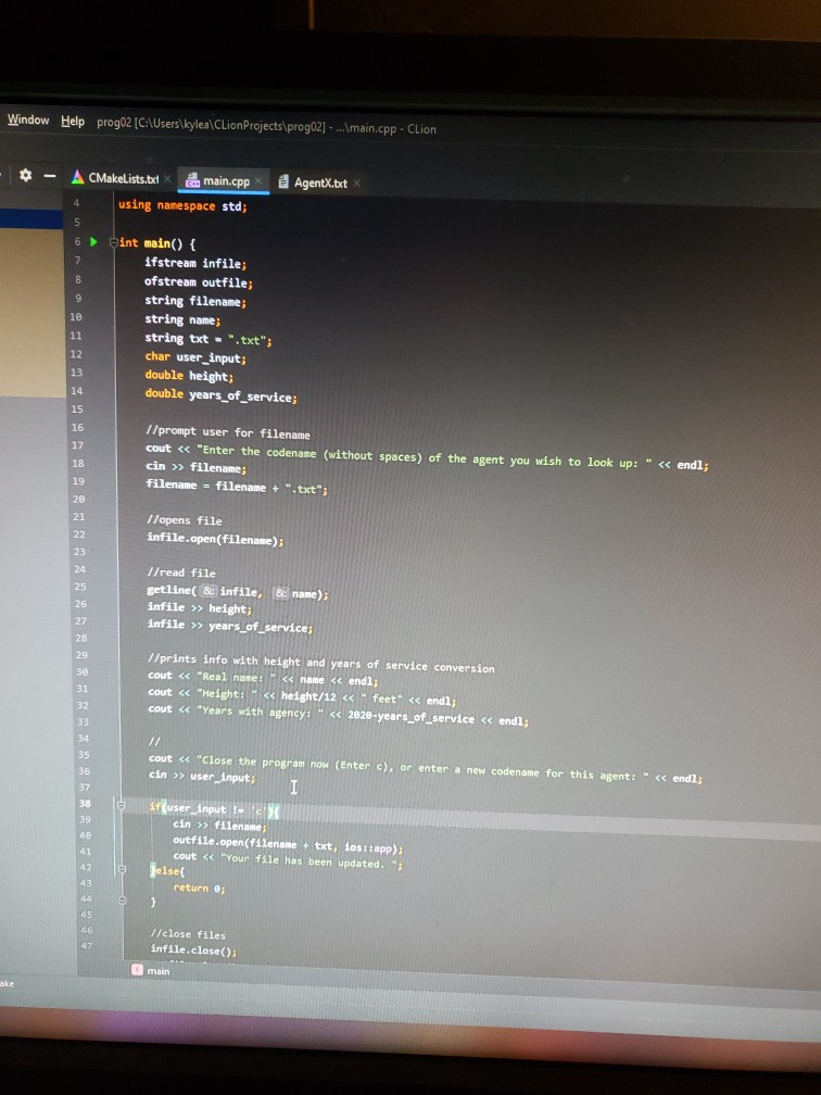 when i input the new file, it doesnt name the file correctly