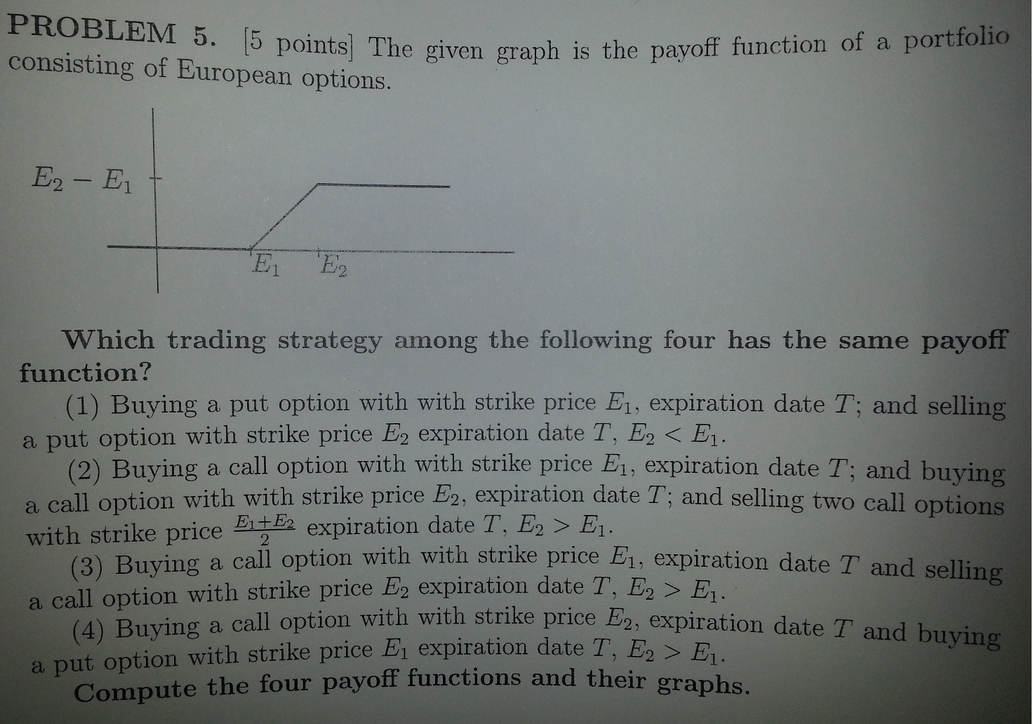 Please Show Work The given graph is the payoff function of a