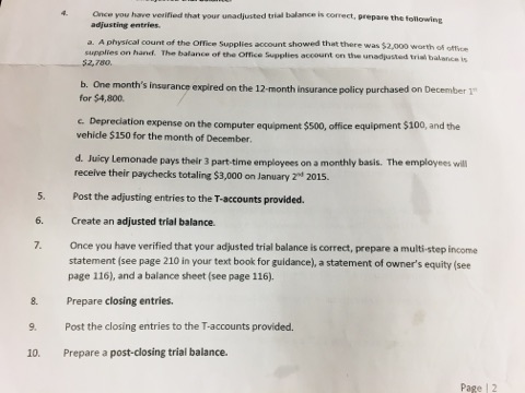 December 1, 2018 lulcy Lemonade is a wholesaler that specializes in selling