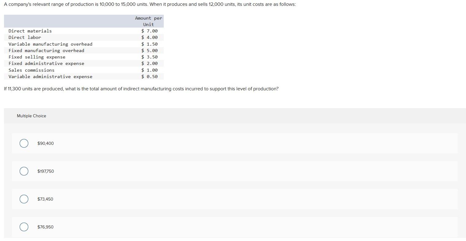  Multiple Choice $90,400 $197,750 $73,450 $76,950