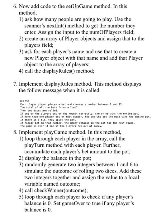 UML class diagram below. It describes three different classes that work together,