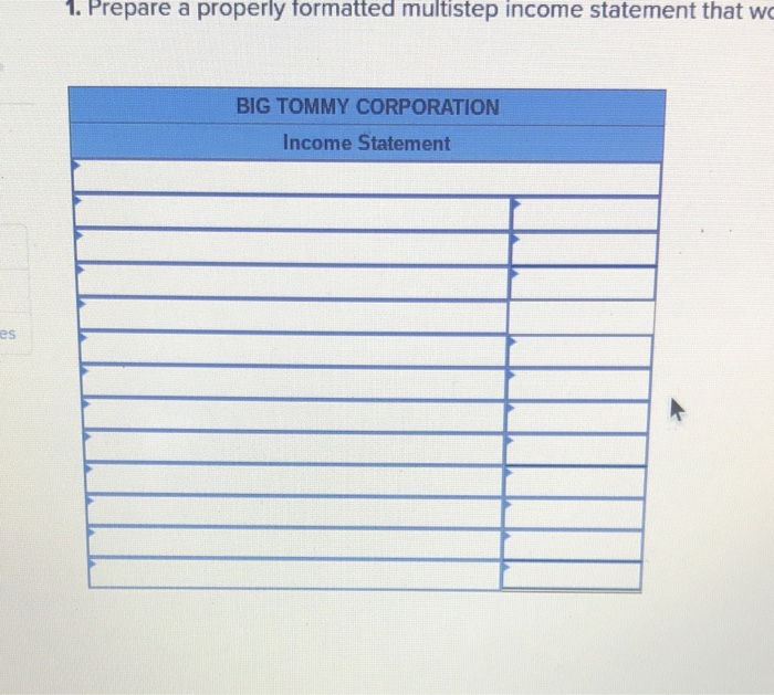 1 of 2 Required information PA6-5 Preparing a Multistep Income Statement and