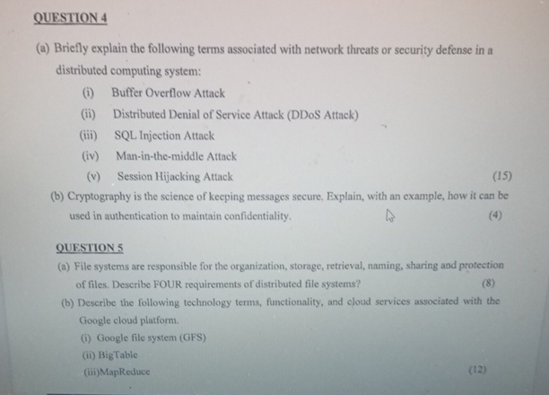  QUESTION 4 (a) Briefly explain the following terms associated with network