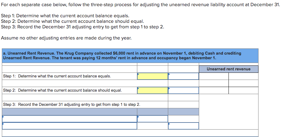  For each separate case below, follow the three-step process for adjusting