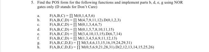 and implement using NAND gates only a. b. c. F(A,B,C,D) m (2,9,