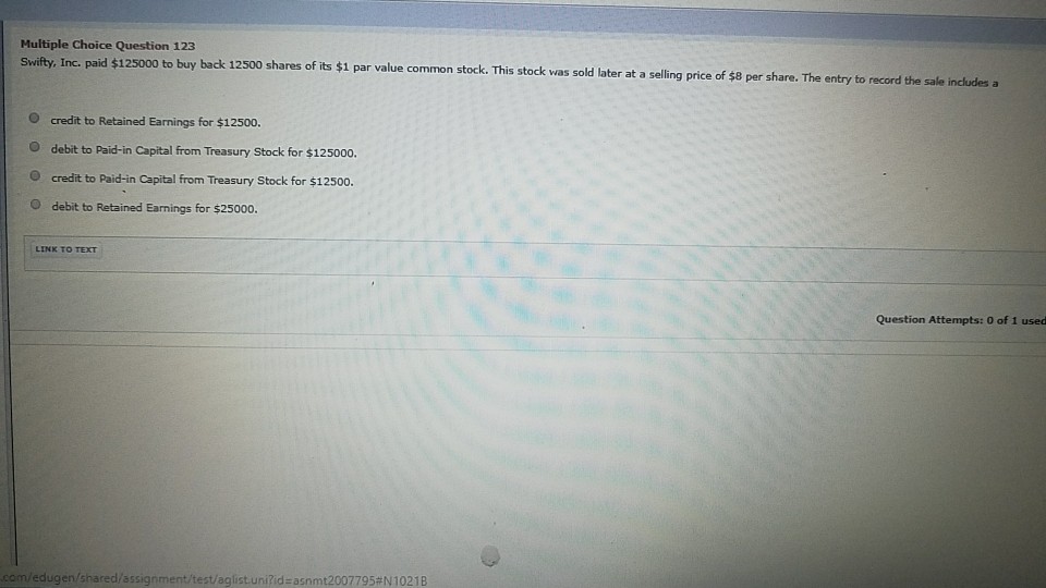 Treasury Stock (at cost $15 per share) $251000 900 Based on the