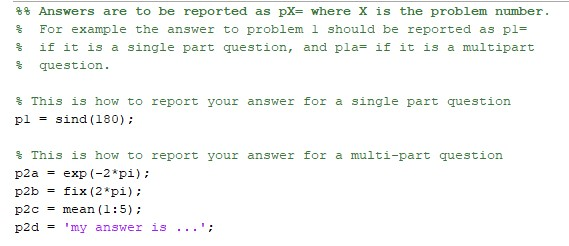 This is a homework for MATLAB. Please answer using MATLAB functions and