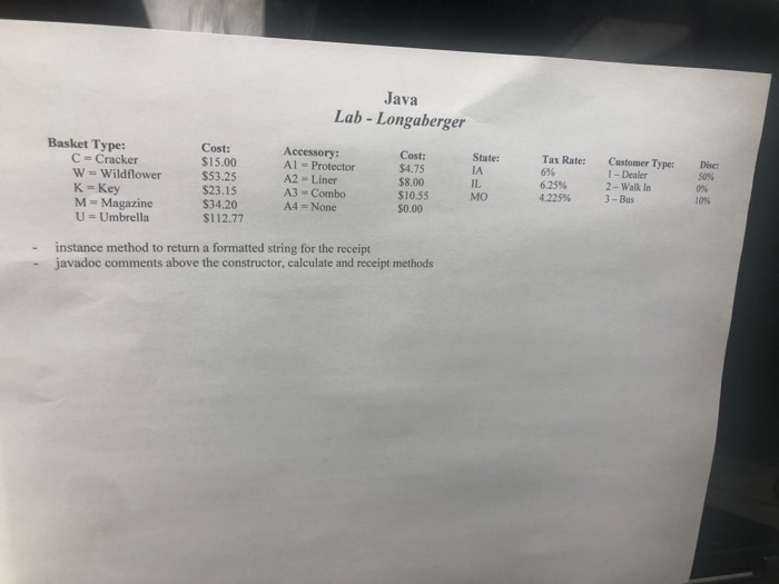 will calculate the total cost which of the program's purpose, your name