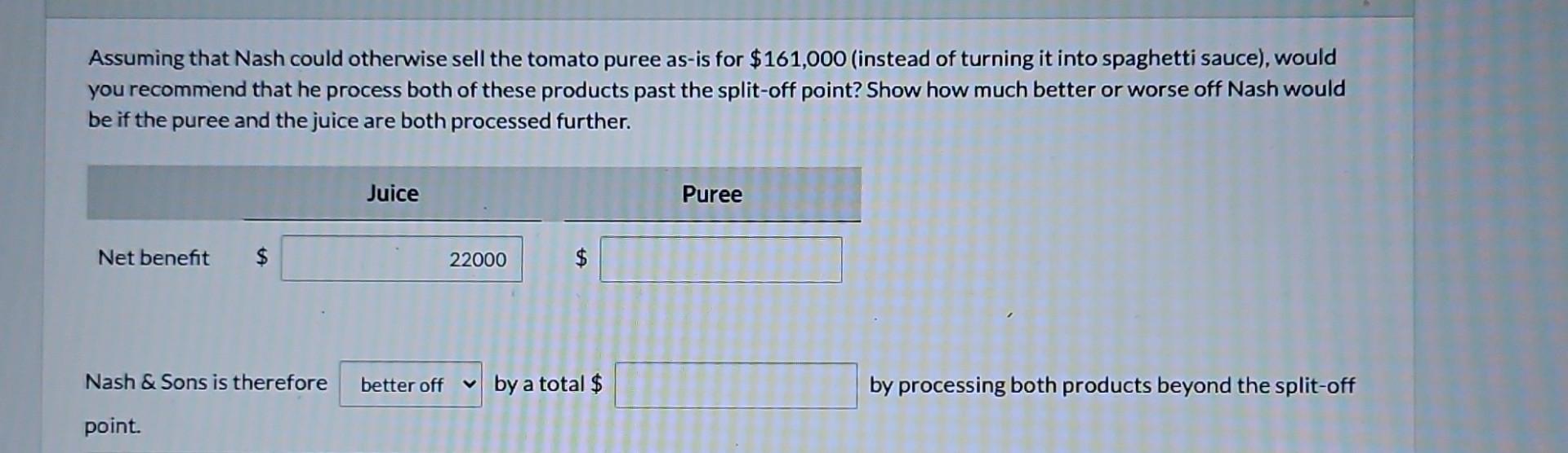 processing cost of $1,500. With no change in total volume, this flavored