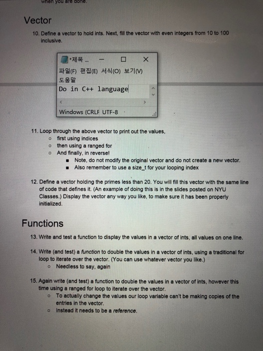  when you are abhe. Vector 10. Define a vector to hold