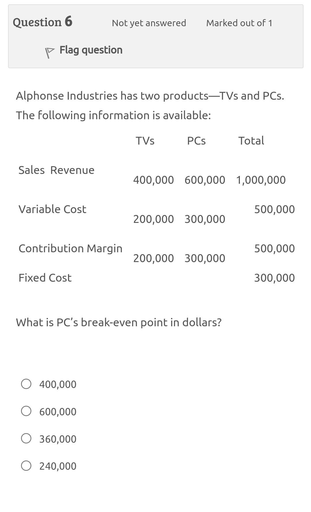 Multiple-choice question, please solve quickly Question 6 Not yet answered Marked
