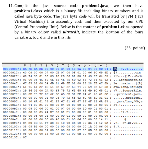 which we define five variables a,b, c,d, and e public class problem1\{