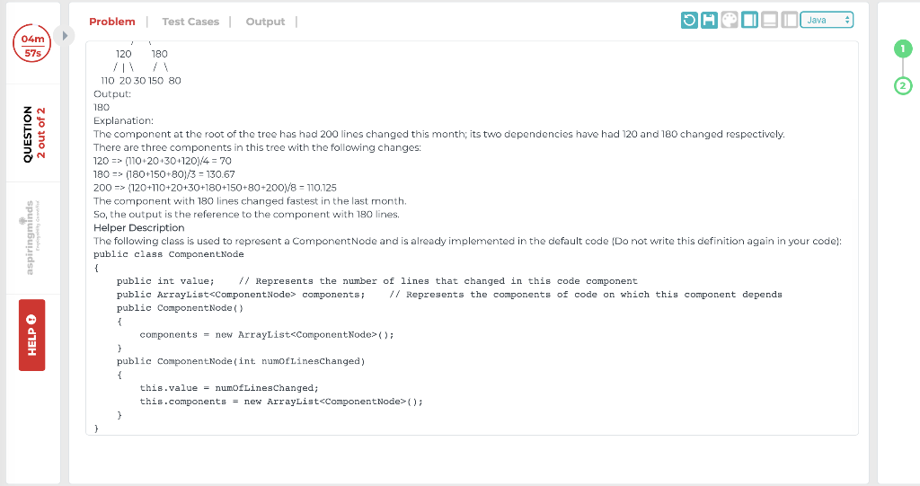 10s The current selected programming language is Java. We emphasize the submission