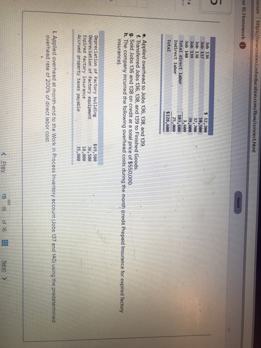 job order costing LO P1, P2, P3 (The following information applies to
