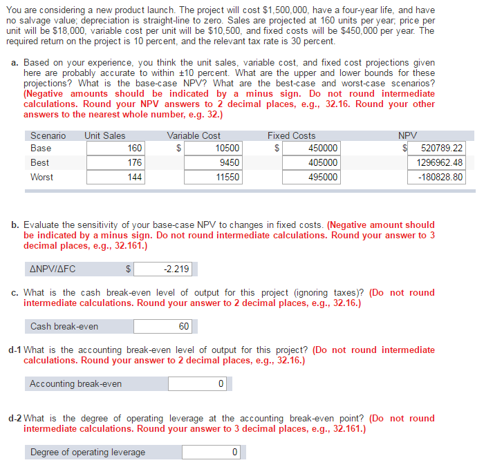 Finance Question just the last 2. You are considering a new product