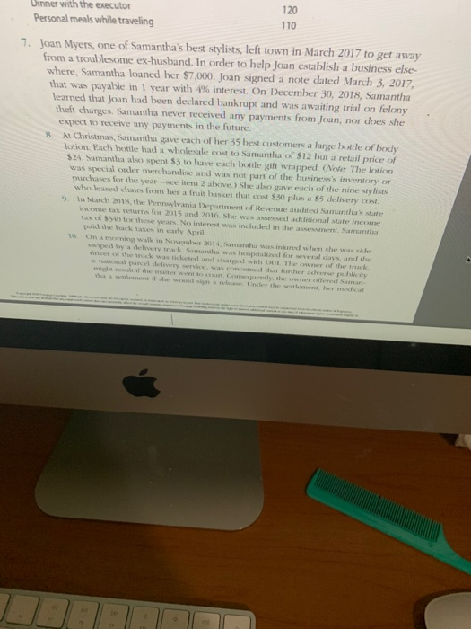 PA 18105. Her Social Security number is 111-21-1113. 1. Samantha is a