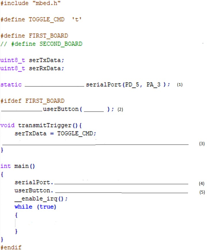  #include "mbed.h" #define TOGGLE_CMD 't' #define FIRST_BOARD // #define SECOND_BOARD uint8_t
