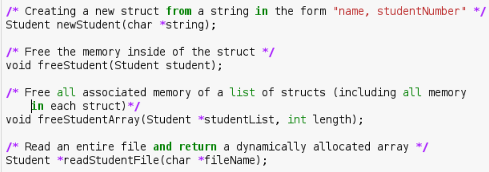 need to fill the 4 functions below to do the following instructions: