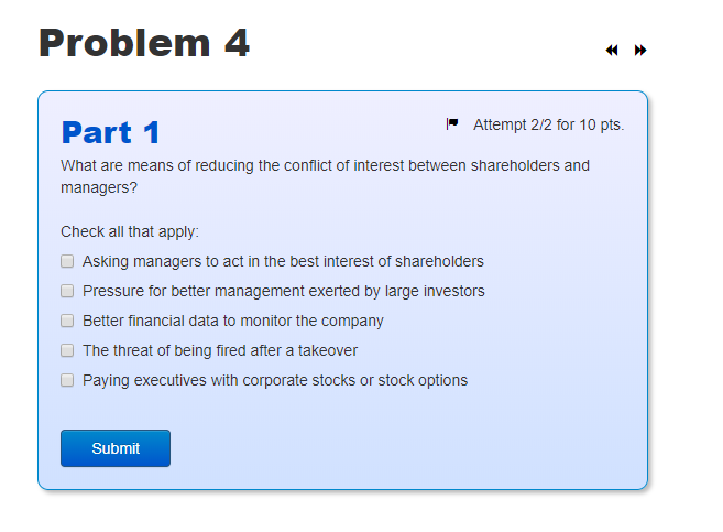 Problem 4 Part 1 | Attempt 2/2 for 10 pts. What